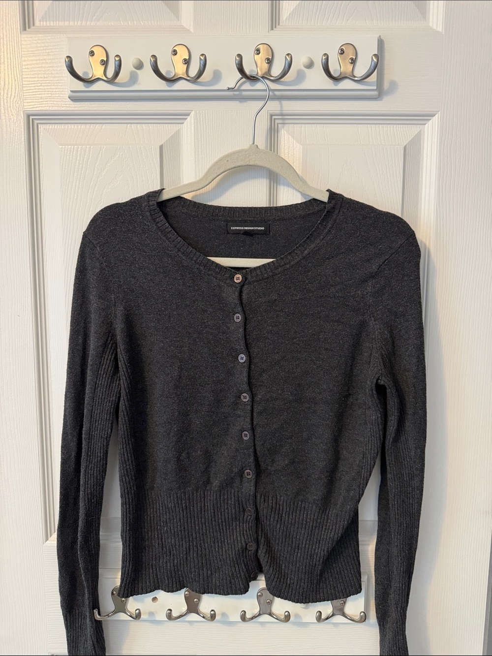 Express Design Studio Dark Charcoal Gray Women's Cardigan